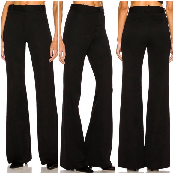 •NILI LOTAN• NWOT Black Arielle High Rise Flare Leg Wool Trouser Pant Size 0 - Picture 13 of 15